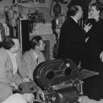 Sul set de “Il caso Paradine“, 1947, con Alida Valli