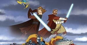 serie tv star wars clone wars 2003 tartakovsky cartoni animati anakin skywalker obi wan kenobi spade laser