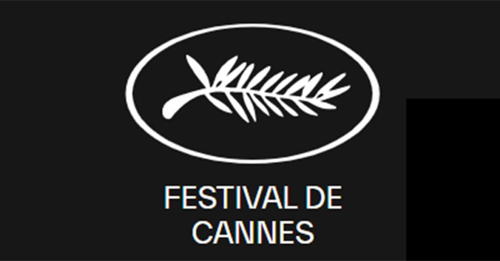 festival di cannes logo bianco sfondo nero